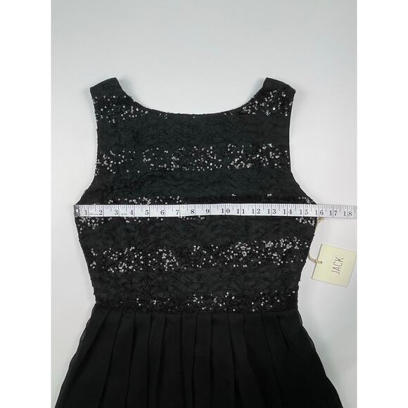 JACK Black Sequin Sleeveless Fit & Flare Mini Dress Size Small NWT - Picture 7 of 9